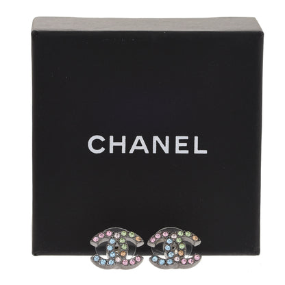 Chanel Ruthenium Crystal CC Earrings Multicolor 5 of 5