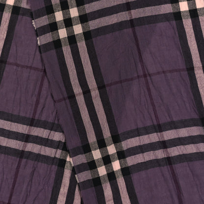 Burberry Wool Silk Gauze Giant Check Scarf Purple 4 of 4