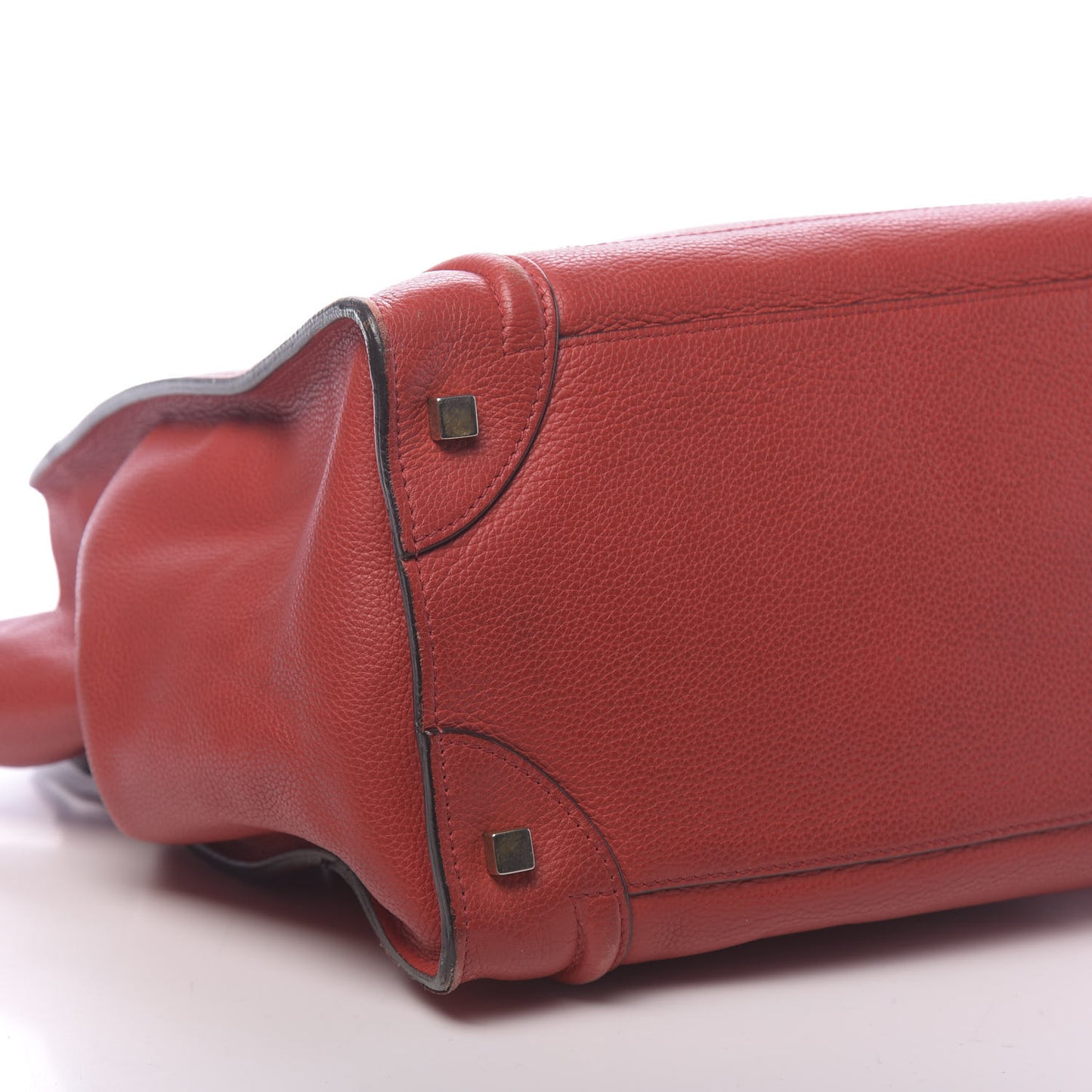 Drummed Calfskin Mini Luggage Red