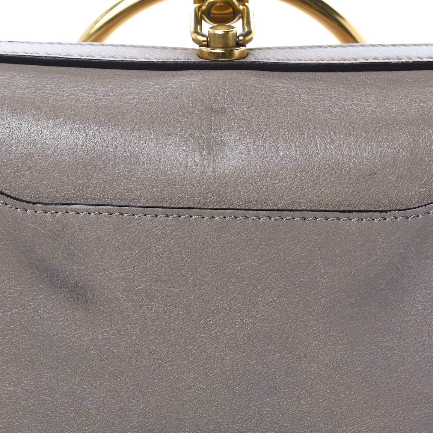 Calfskin Suede Medium Nile Bracelet Bag Motty Grey
