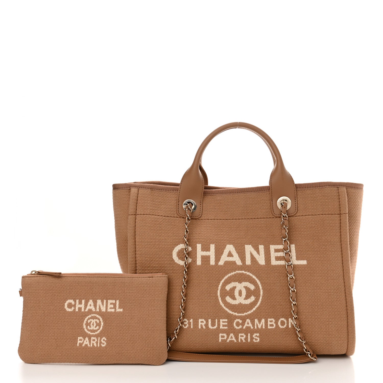 Chanel Mixed Fibers Small Deauville Tote Camel 3 of 11