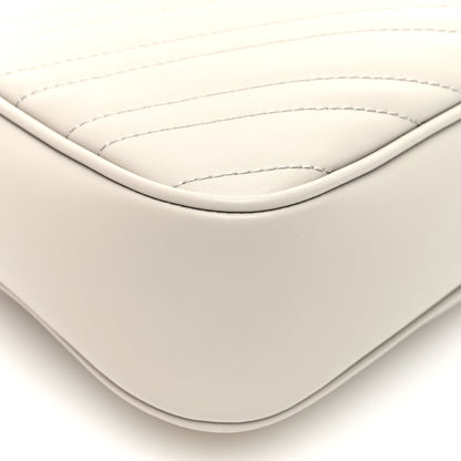 Gucci Calfskin Matelasse Medium GG Marmont East West Shoulder Bag Mystic White 9 of 10