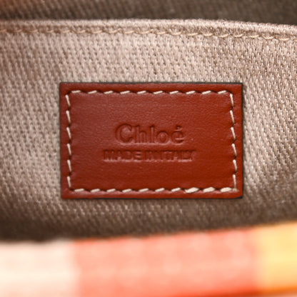 Chloe Cotton Calfskin Small Woody Striped Ribbon Tote Multicolor 6 of 10