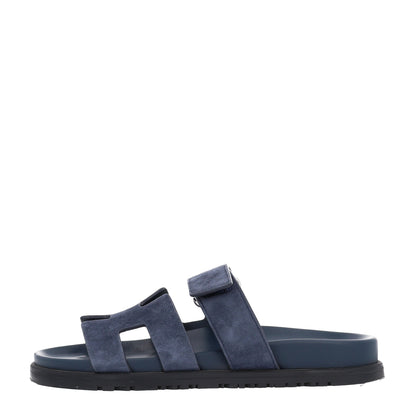Hermes Suede Goatskin Womens Chypre Sandals 35.5 Bleu Celeste 1 of 11