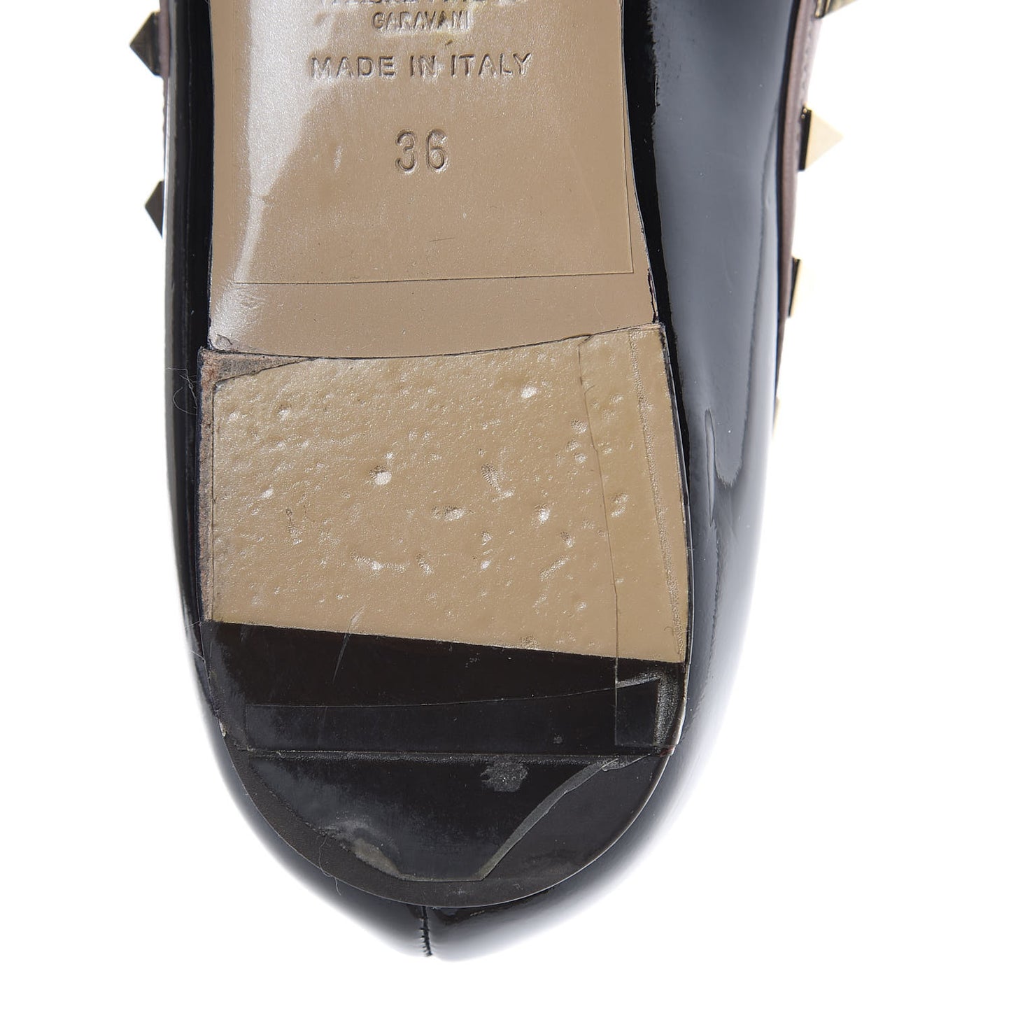 Patent Rockstud Ballerina Flats 36 Black Poudre