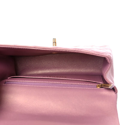 Chanel Iridescent Lambskin Quilted Mini Top Handle Rectangular Flap Pink 5 of 10