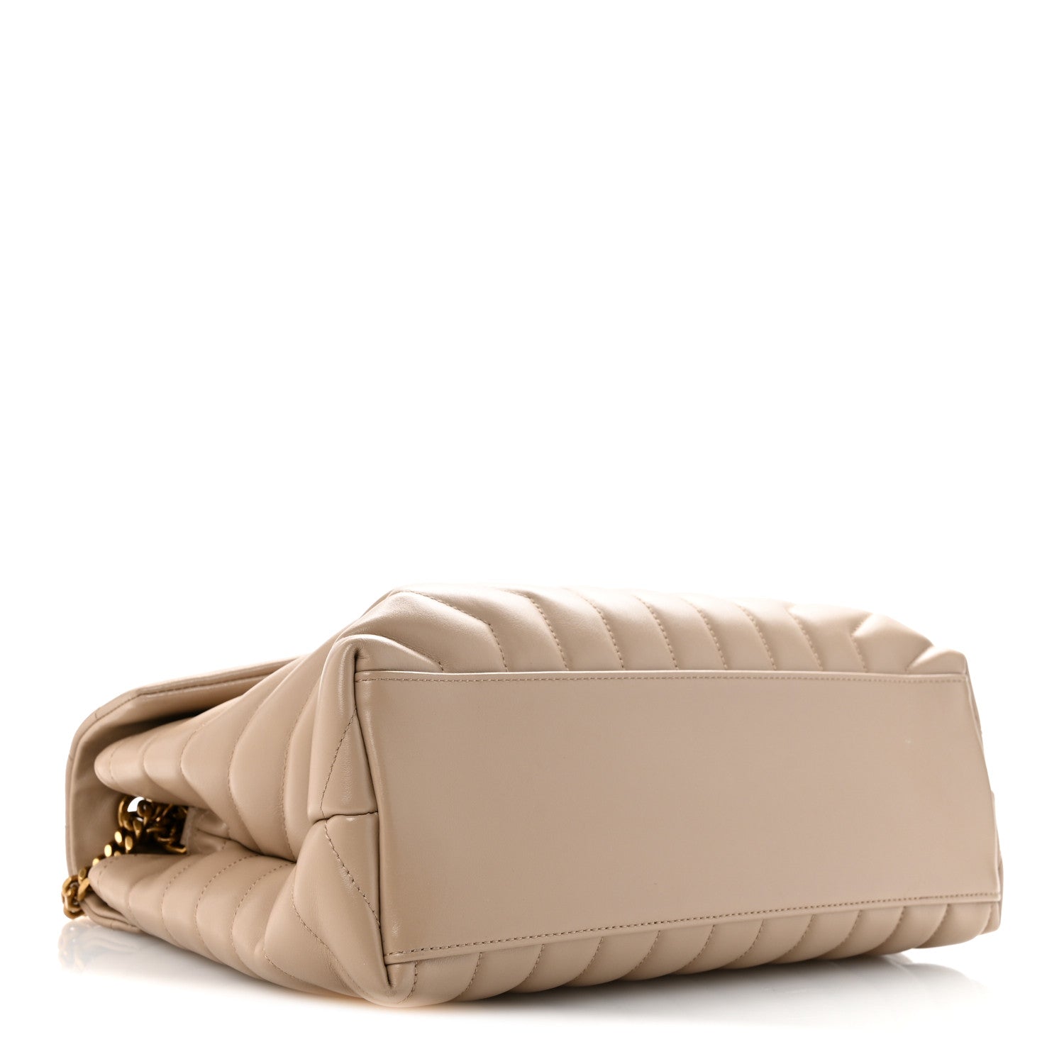 Saint Laurent Calfskin Y Quilted Monogram Medium Loulou Chain Satchel Dark Beige 4 of 15