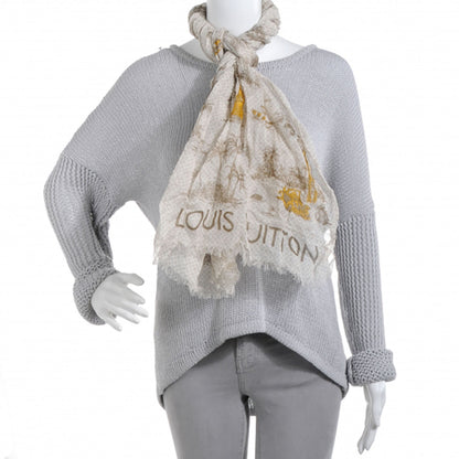 Louis Vuitton Cotton Linen Toile Etole De Louis Stole Beige 2 of 7