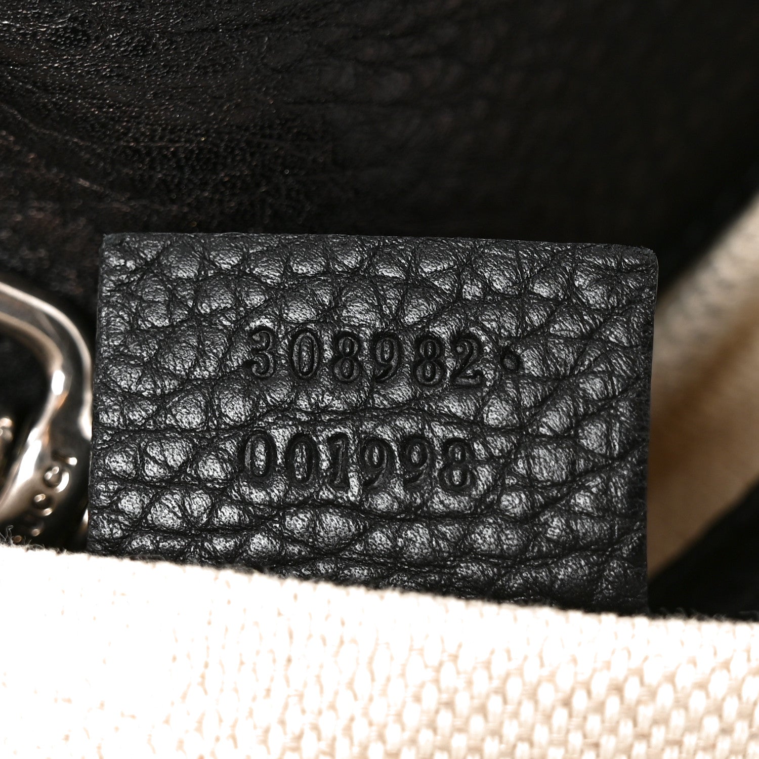 Gucci Pebbled Calfskin Studded Medium Soho Chain Shoulder Bag Black 7 of 10