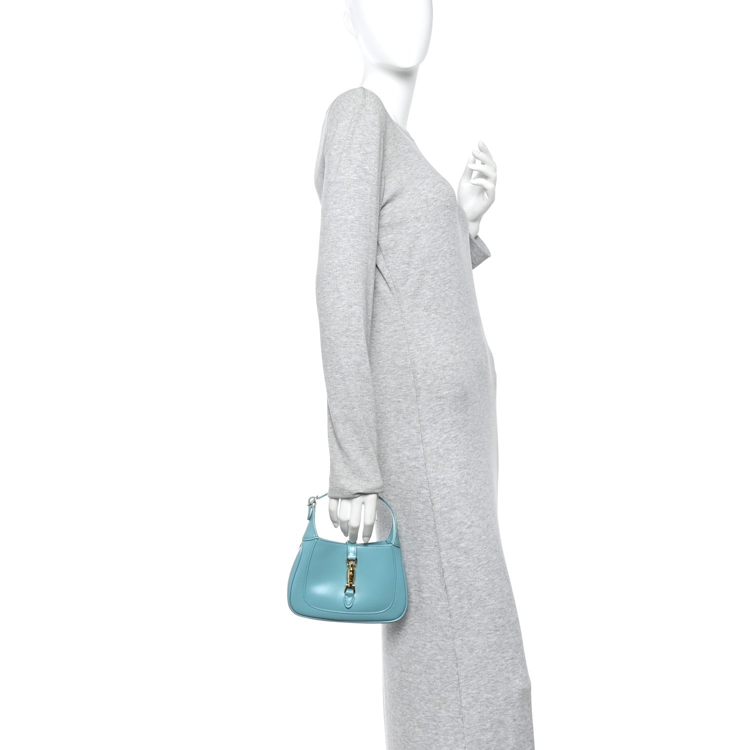 Gucci Boarded Dyana Lux Calfskin Mini Jackie 1961 Hobo Dusty Azure 2 of 10