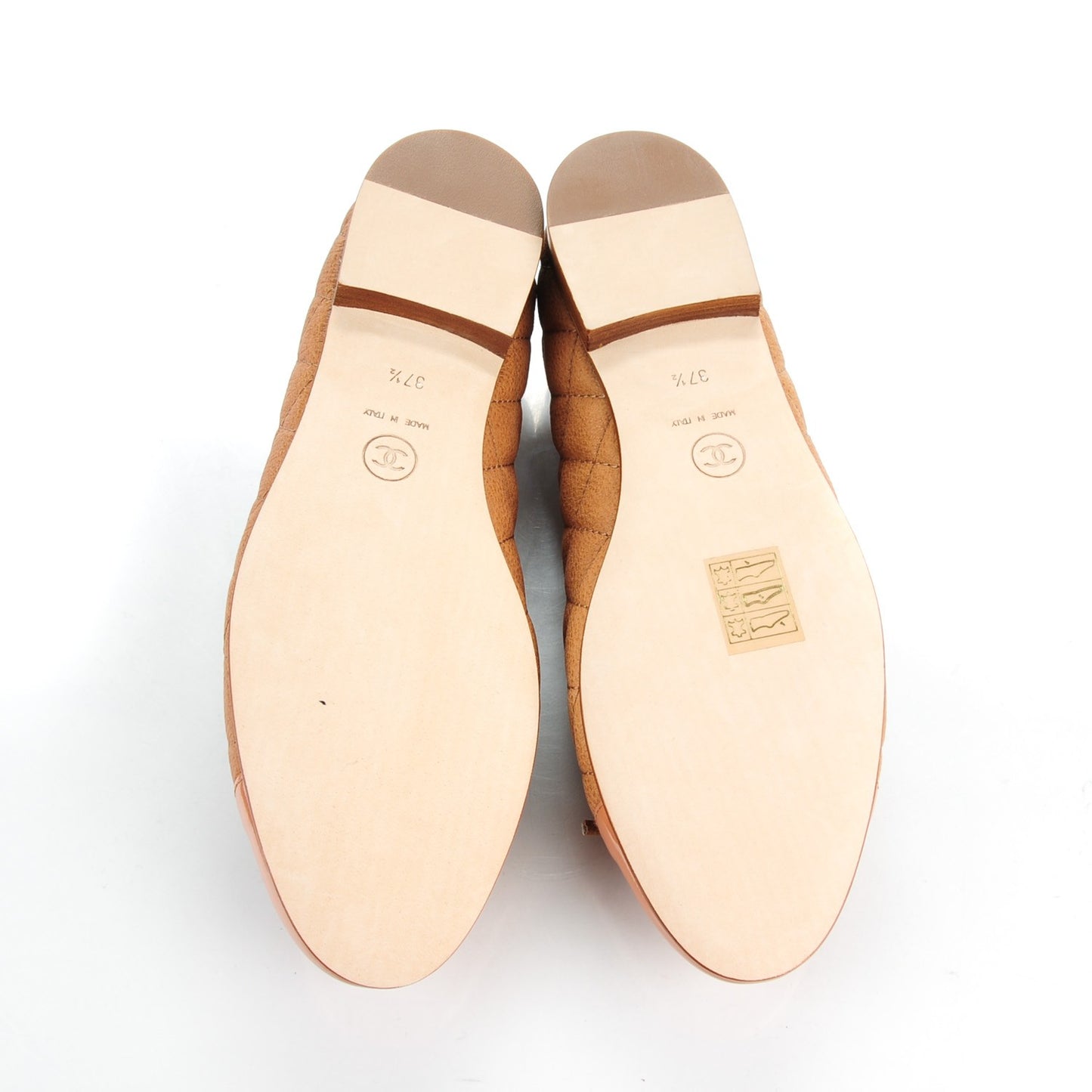 Caviar Patent CC Cap Toe Ballerina Flats 37.5 Brown