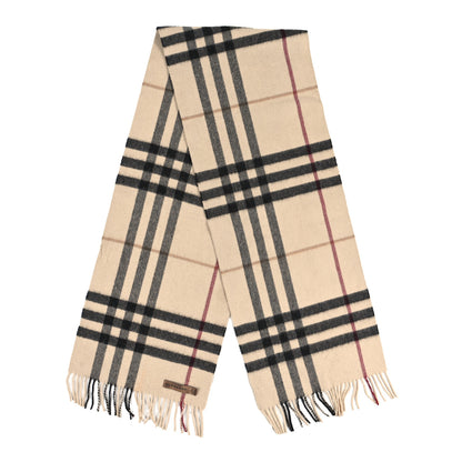 Burberry Cashmere House Check Fringe Scarf Beige 2 of 3