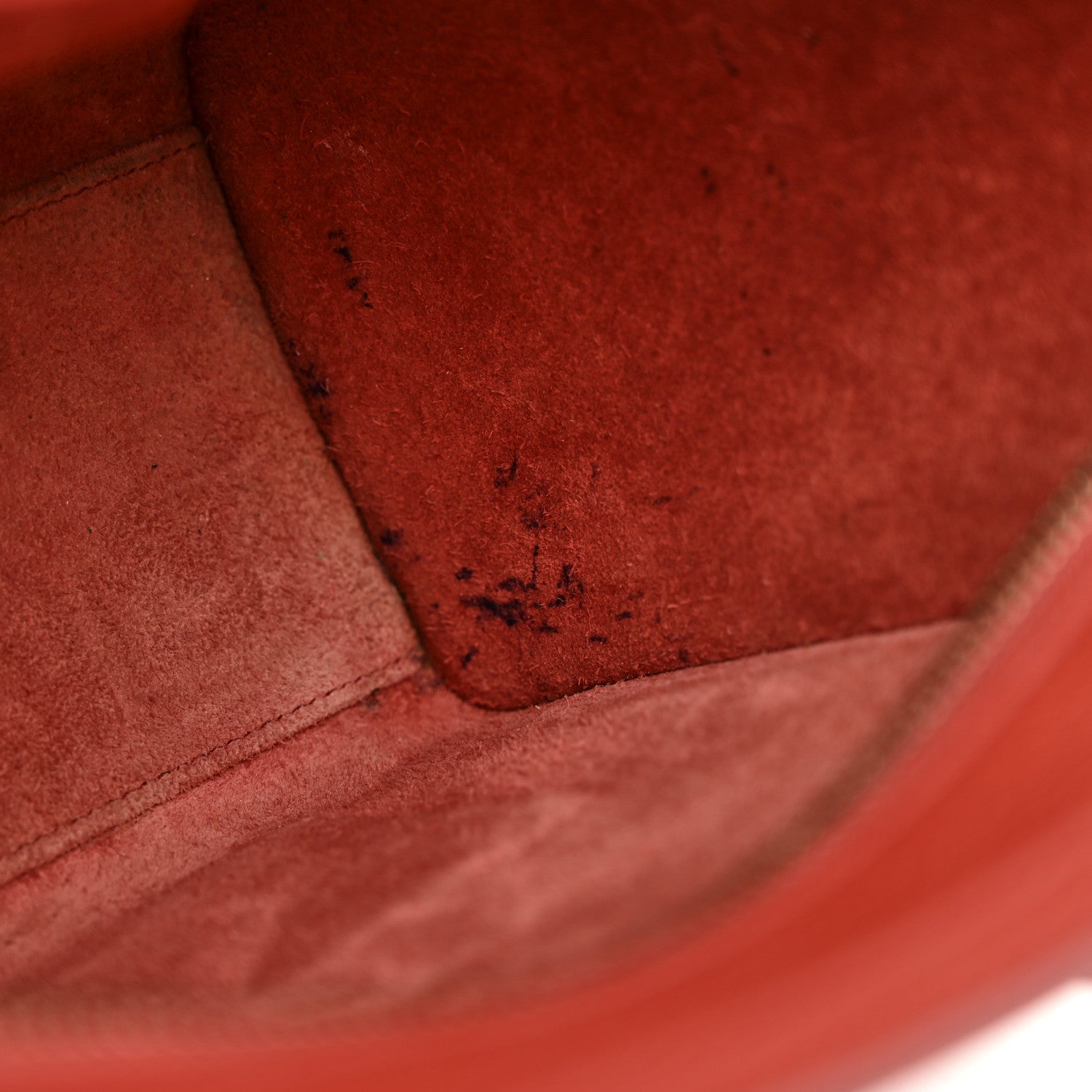 Celine Drummed Calfskin Nano Luggage Red 16 of 17