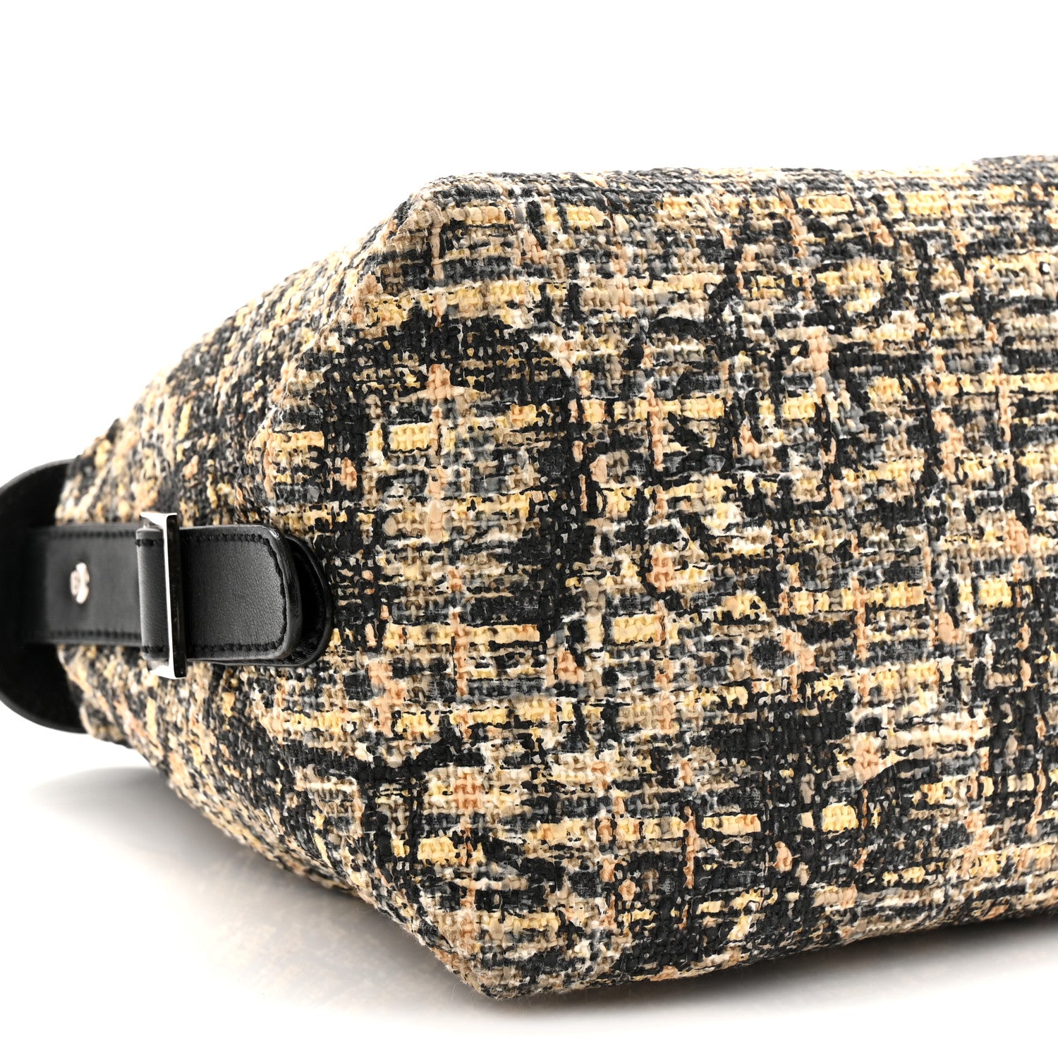 Chanel Tweed Lambskin Shoulder Bag Black Yellow 10 of 13