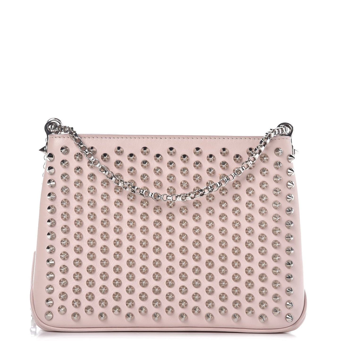 Calfskin Small Triloubi Paris Spikes Chain Bag Ballerina Silver