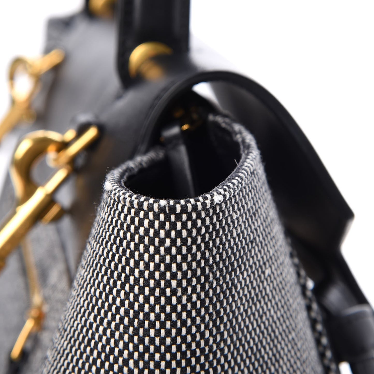 Cotton Canvas Calfskin Mini Belt Bag Black