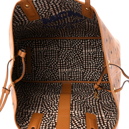 MCM Visetos Large Liz Reversible Shopper Tote Cognac 5 of 13