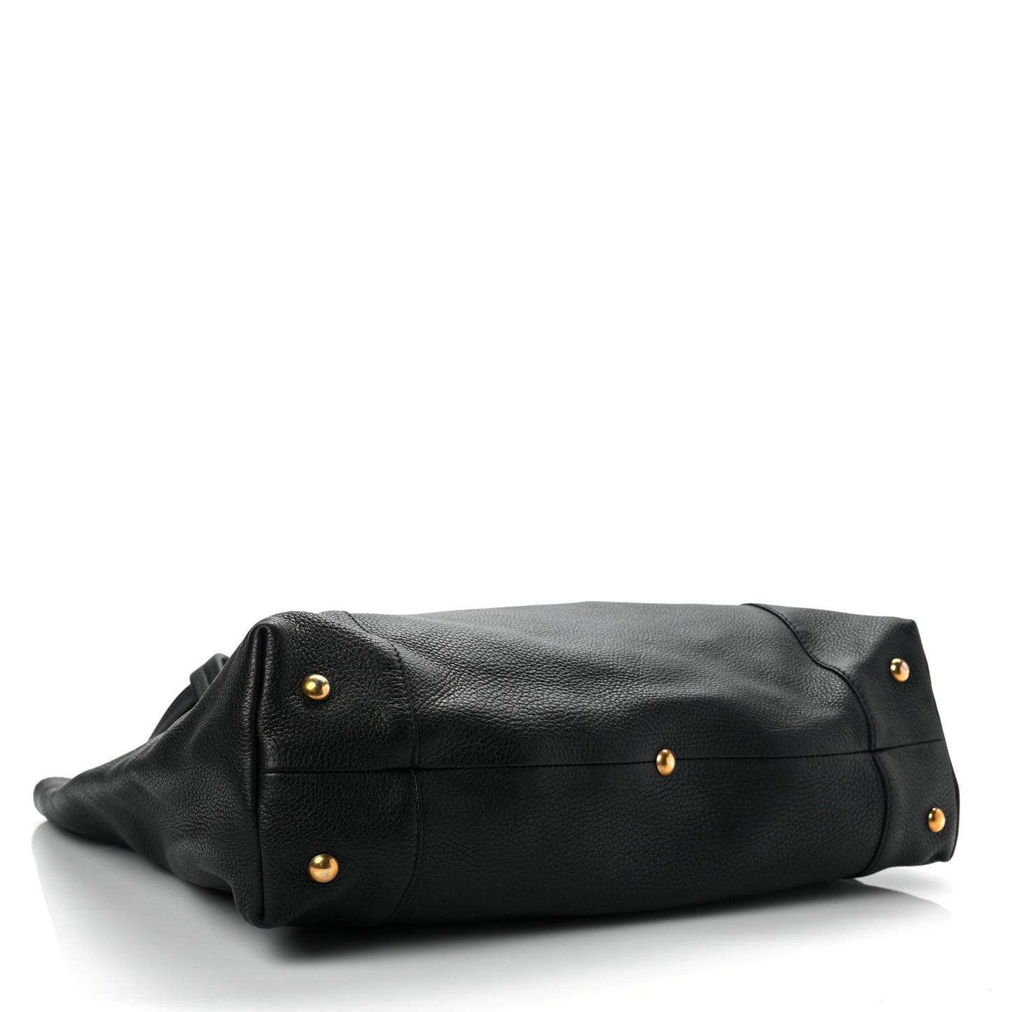 Pebbled Calfskin Twill Medium Tote Black