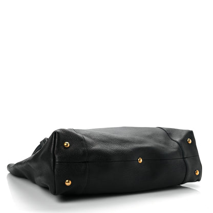 Gucci Pebbled Calfskin Twill Medium Tote Black 4 of 9