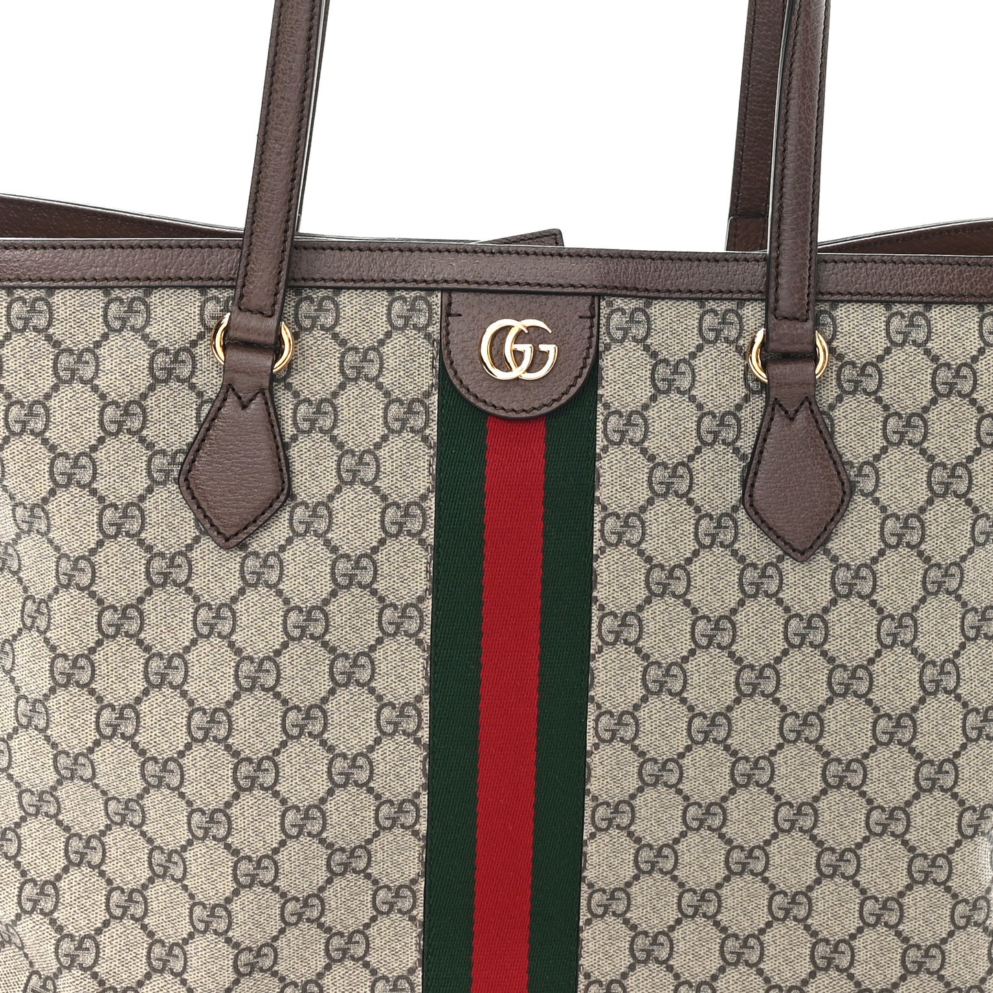 GG Supreme Monogram Medium Ophidia Shopping Tote Brown