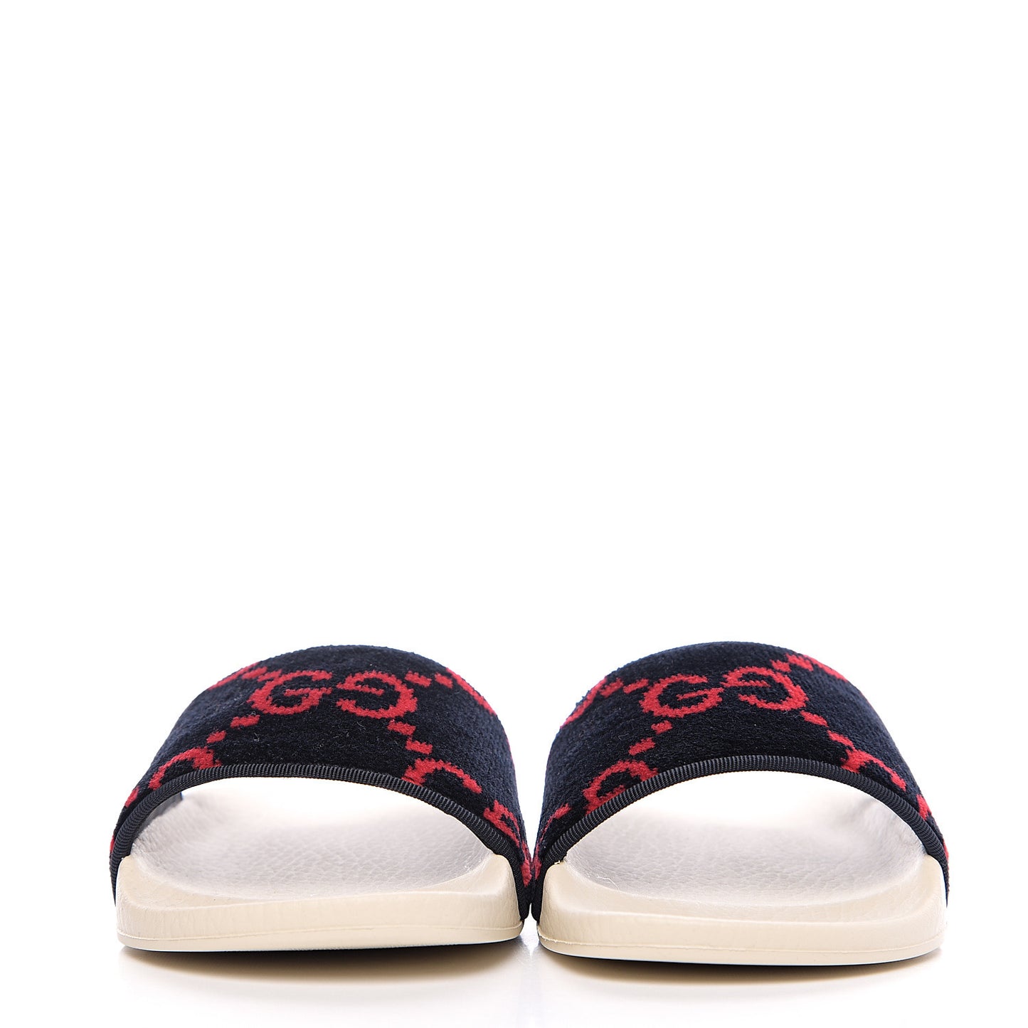 Terry Cloth GG Monogram Slide Sandals 36 Blue Red