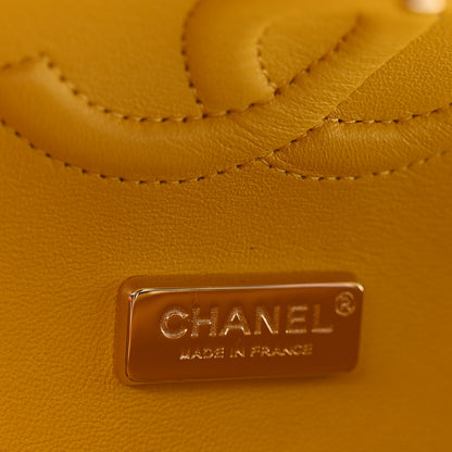 Chanel Tweed Beaded Medium Double Flap  Yellow White 6 of 11