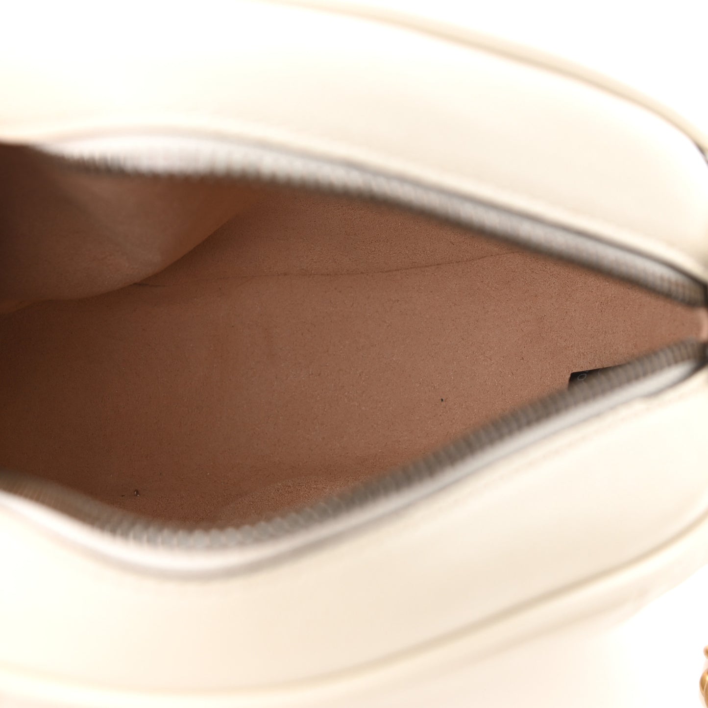 Calfskin Matelasse Mini GG Marmont Round Shoulder Bag White