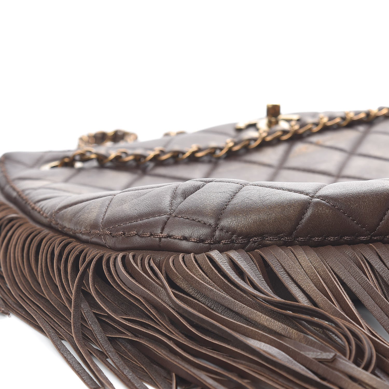 Chanel Calfskin Quilted Into The Fringe Hobo Brown 9 of 17