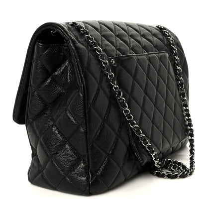 Chanel Calfskin Quilted XXL Travel Flap Bag Black 3 of 12