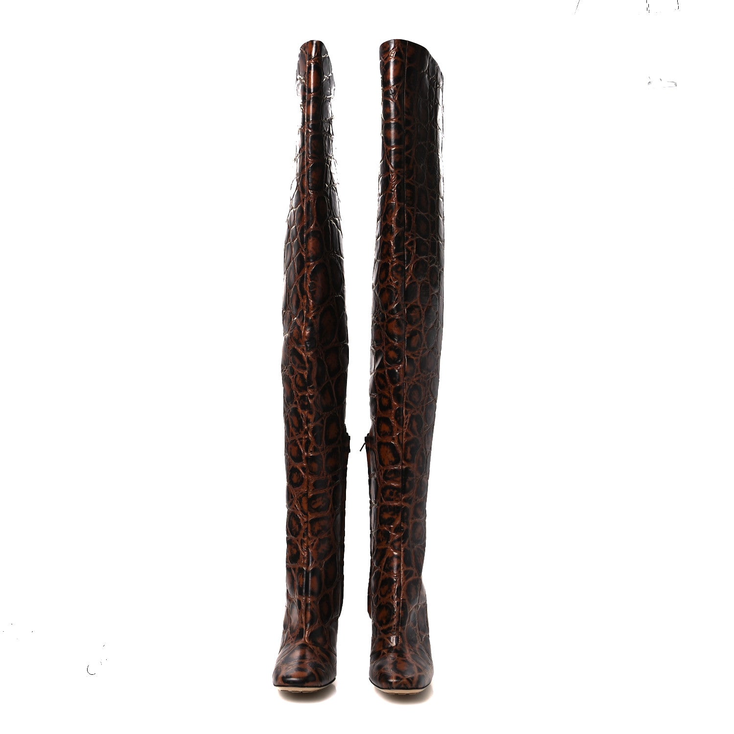 Bottega Veneta Croc Effect Canalazzo Over The Knee Boots 39 Barrel