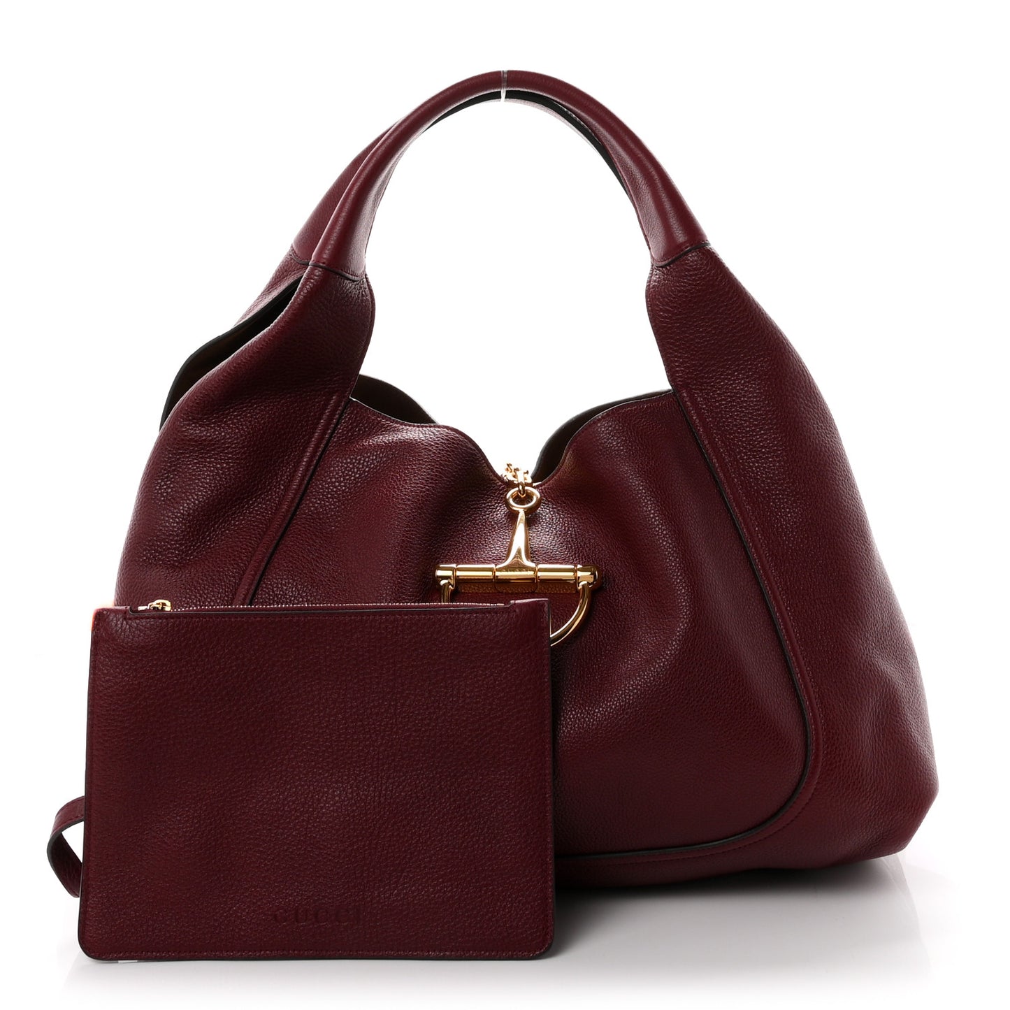Grained Calfskin Softbit Maxi Shoulder Bag Rosso Ancora Red