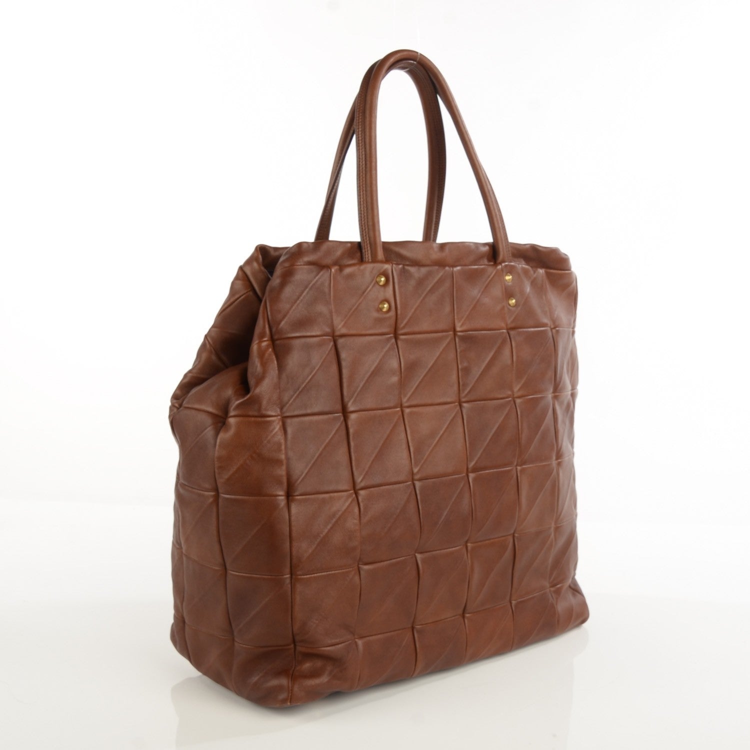 Saint Laurent Lambskin New Sac Rive Gauche Brown 3 of 6