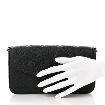 Louis Vuitton Empreinte Pochette Felicie Chain Wallet Black 2 of 17