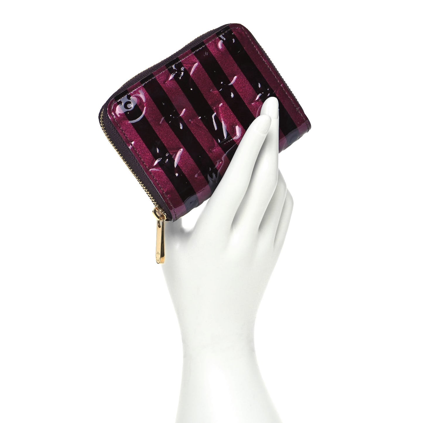 Vernis Rayures Zippy Coin Purse Amarante