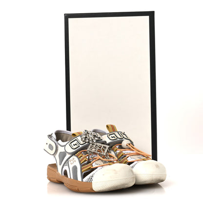Gucci Mesh Fabric Tinsel Sport Sandals 36 White Silver 13 of 13