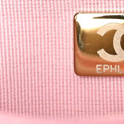 Chanel Caviar Quilted Textured CC Wallet on Chain WOC Light Pink 6 of 11