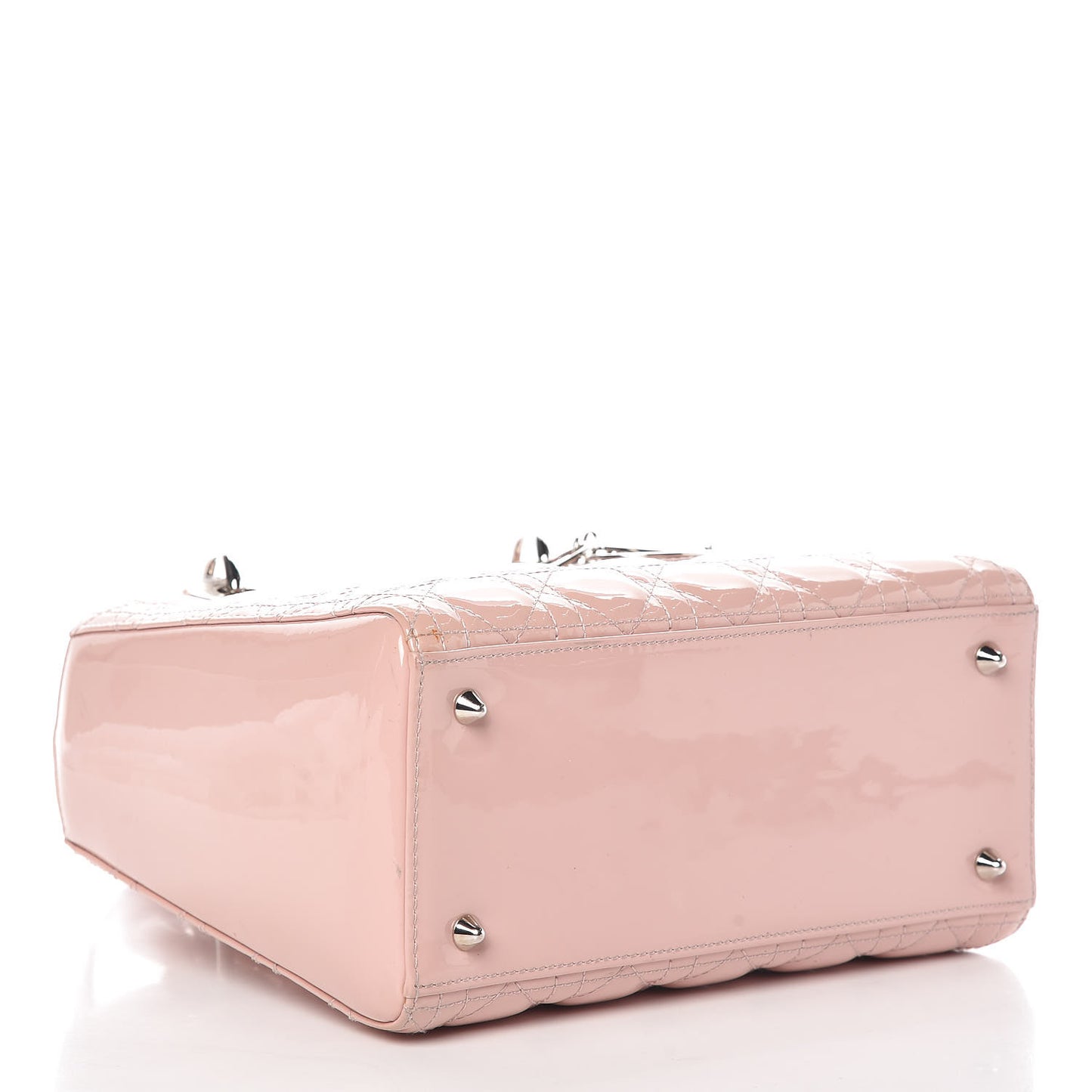 Patent Cannage Medium Lady Dior Rose Clair