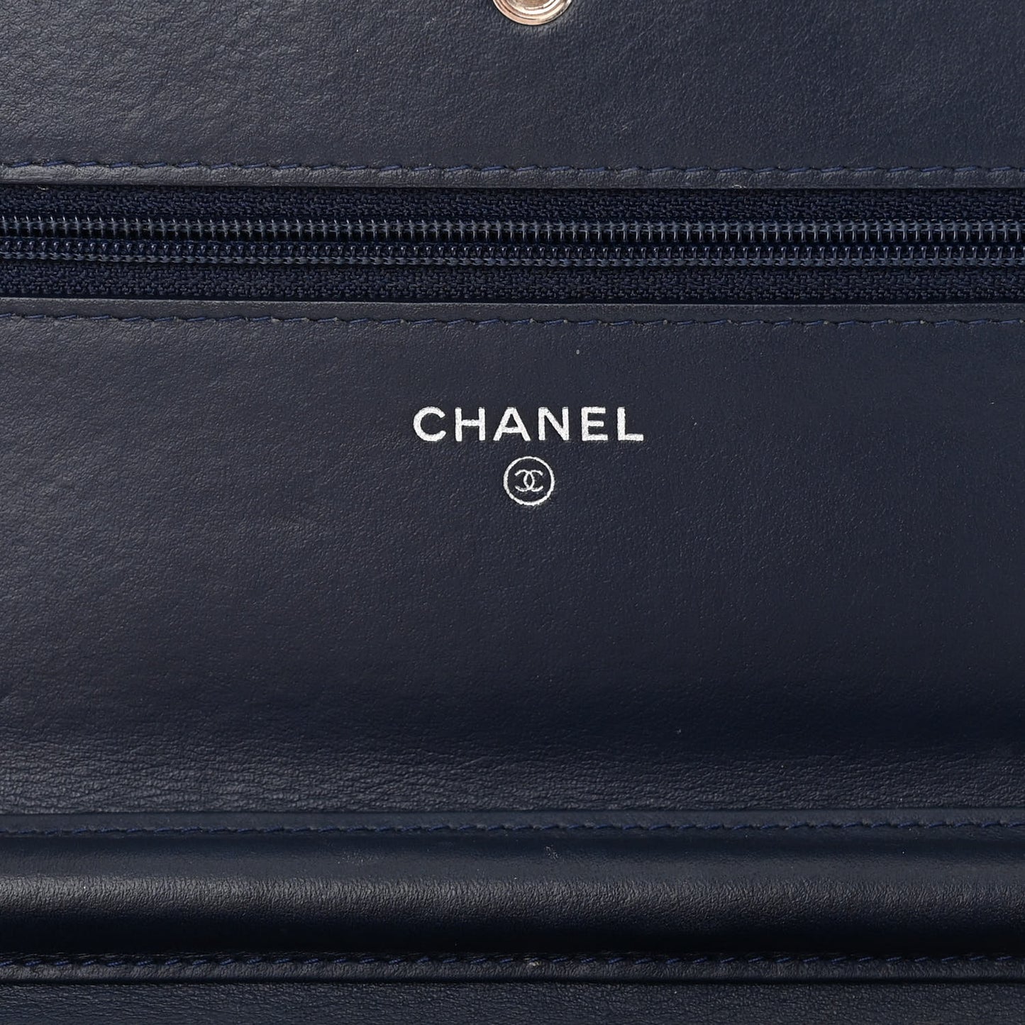 Caviar Quilted Boy Wallet On Chain WOC Navy