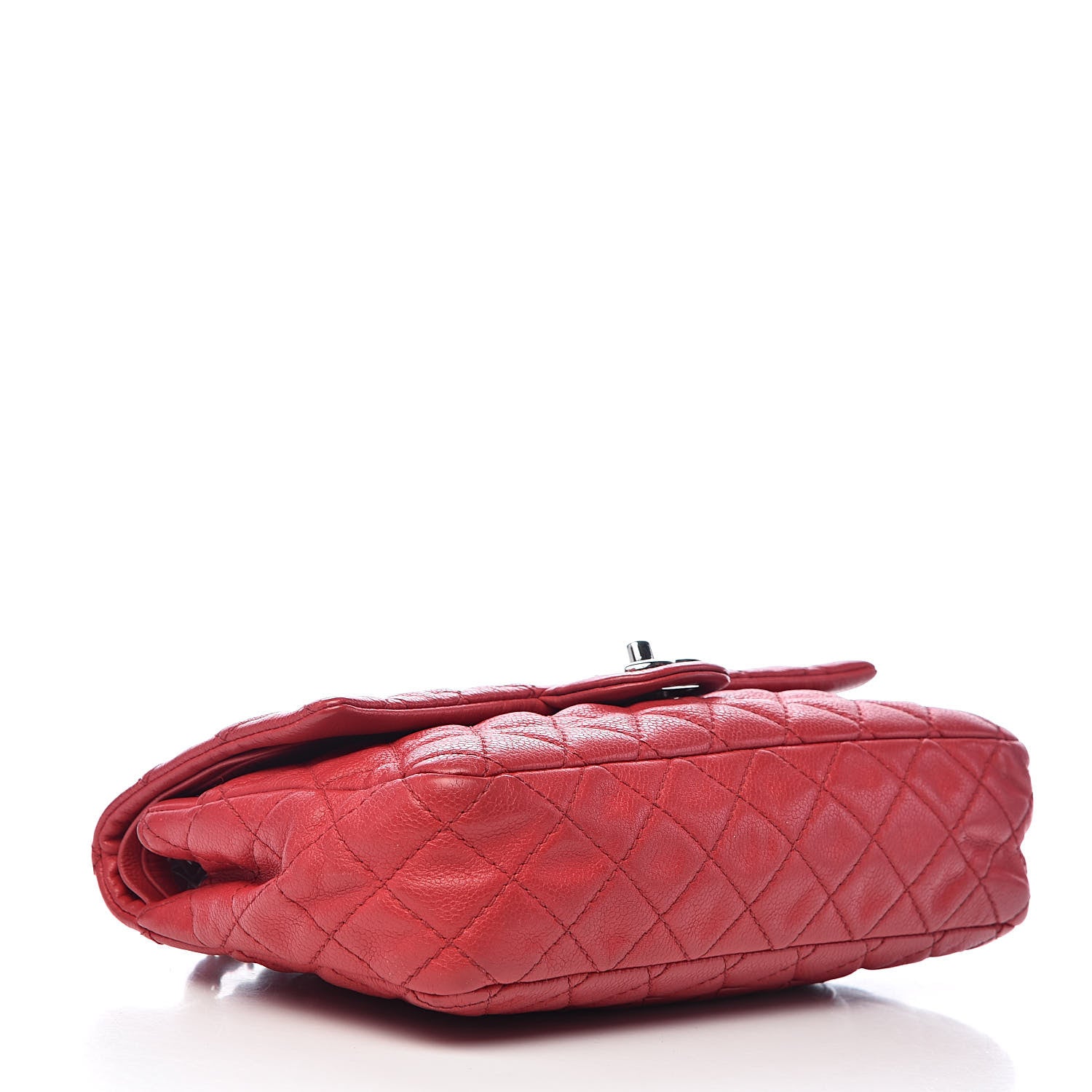 Chanel Washed Caviar Quilted Medium Double Flap Red 4 of 14