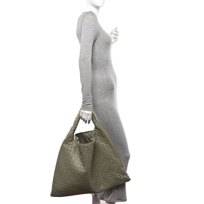 Bottega Veneta Calfskin Intrecciato Large Hop Travertine 2 of 9