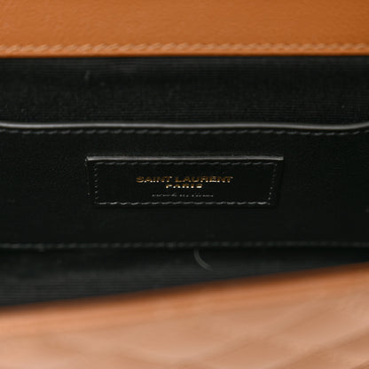 Saint Laurent Grain De Poudre Textured Mixed Matelasse Triquilt Small Monogram Satchel Dark Natural 7 of 11