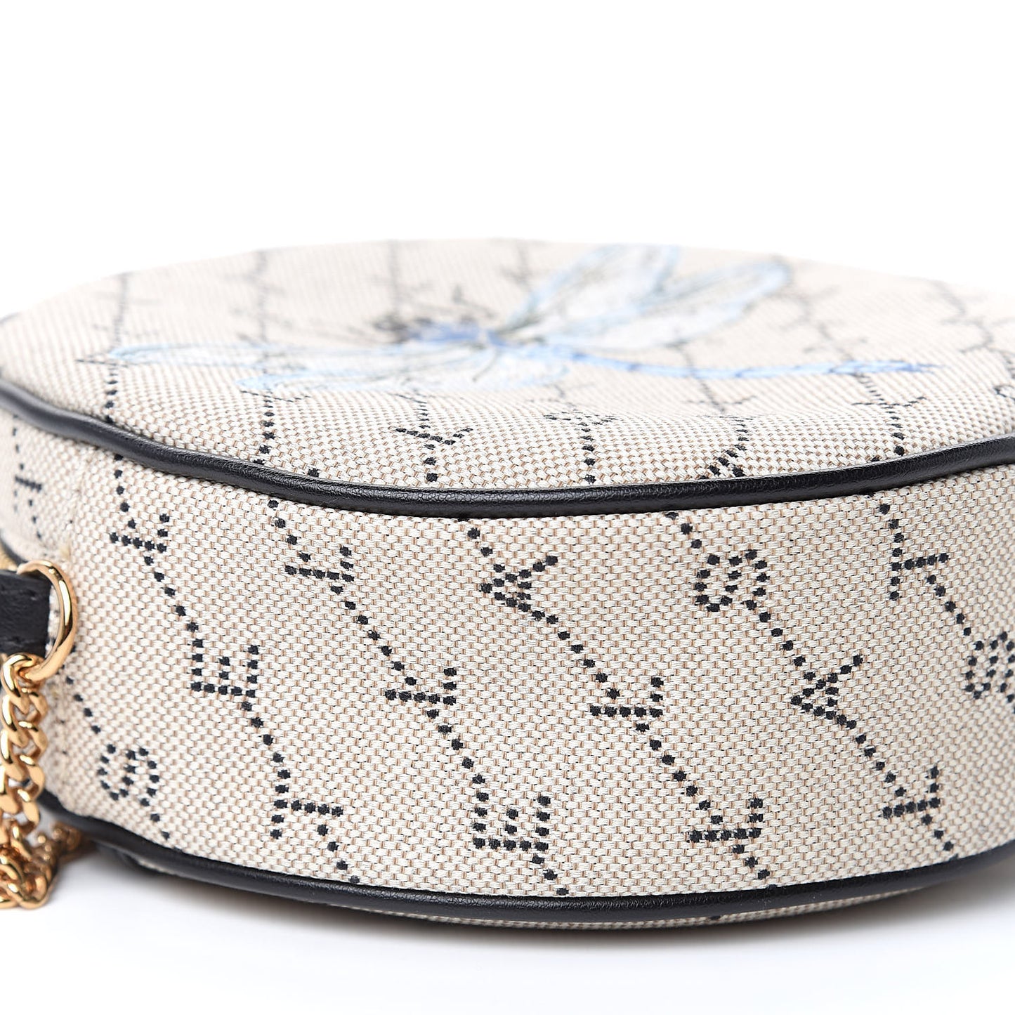 Canvas Monogram Mini Dragonfly Round Crossbody Bag