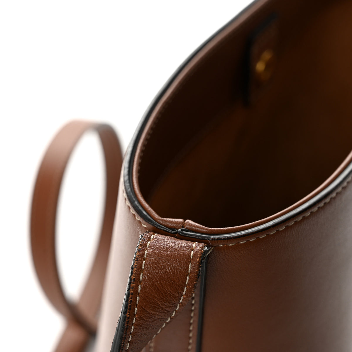 Celine Smooth Calfskin Small Cuir Triomphe Bucket Bag Tan 12 of 13