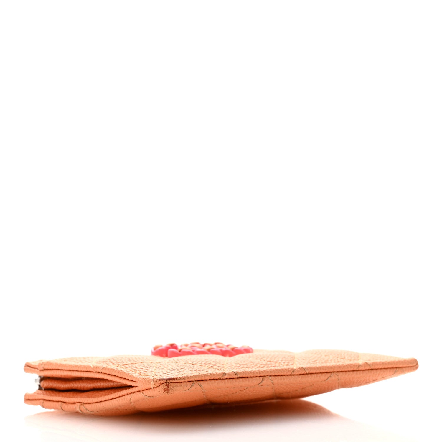 Chanel Caviar Flashy CC Zip Card Holder Orange Pink 4 of 12