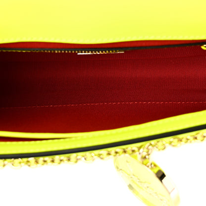 Christian Louboutin Matte Calfskin Riviera Clutch  Fluo Yellow 5 of 9