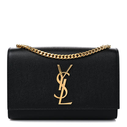 Saint Laurent Grain De Poudre Small Monogram Kate Satchel Black 1 of 9