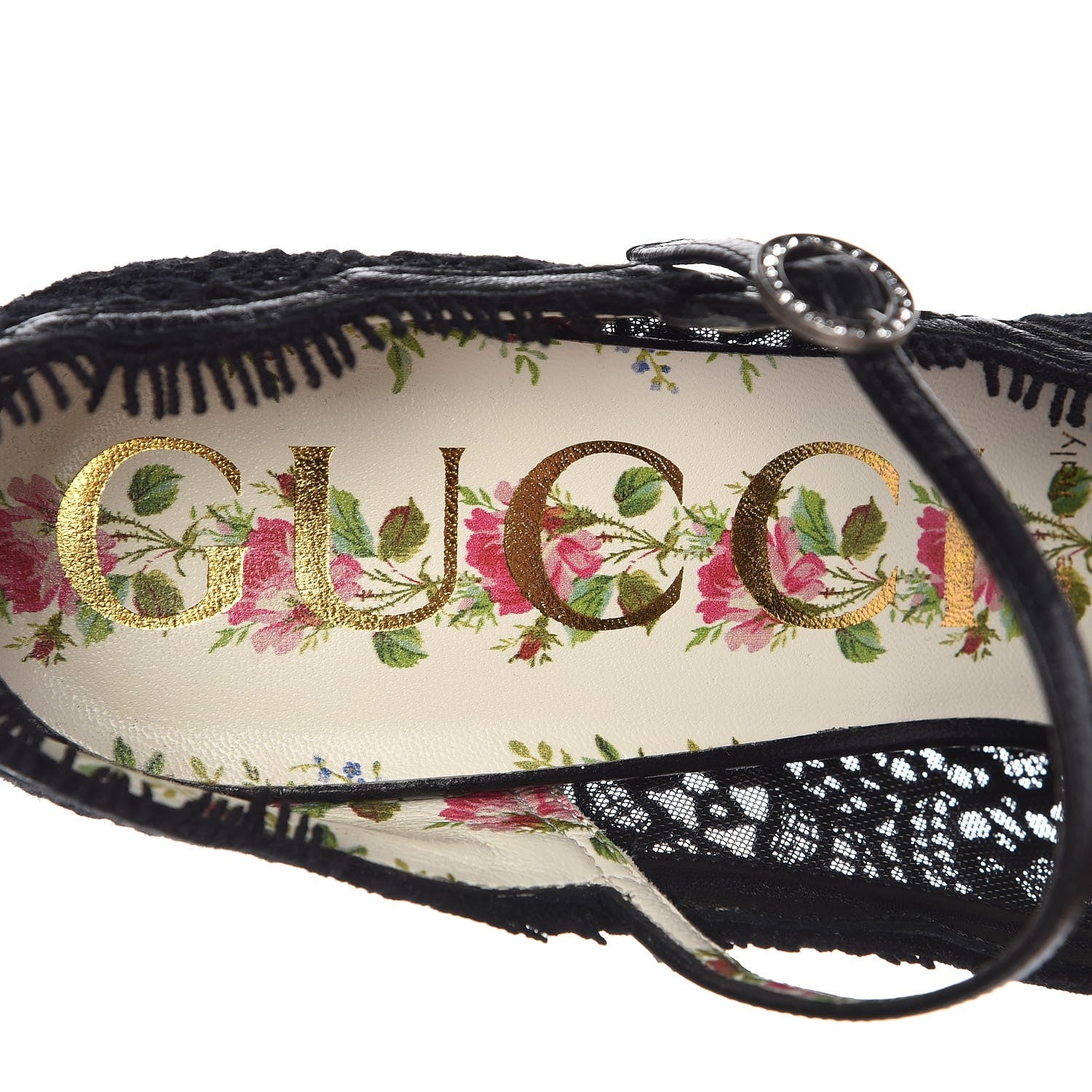 Gucci Lace Pizzo Venice Pumps 38 Black 7 of 9