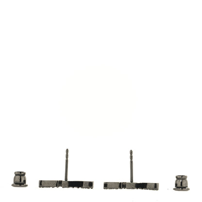 Christian Dior Ruthenium Crystal Petit CD Stud Earrings Black 3 of 4