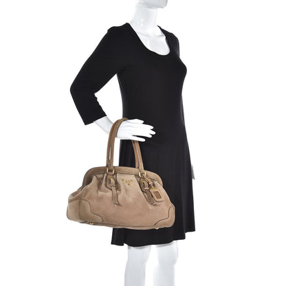 Prada Suede Scamosciato Shoulder Bag 2 of 14