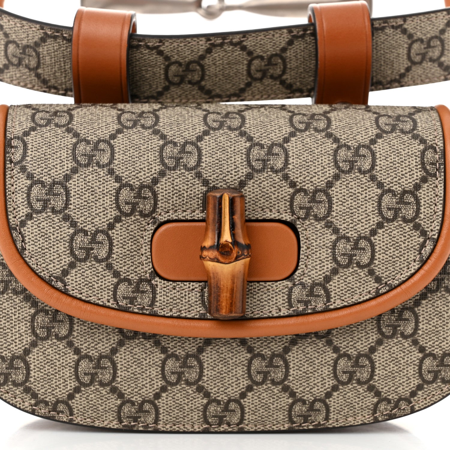 Gucci GG Supreme Monogram Web Bamboo Mini 1947 Belt Bag 80 32 Beige 8 of 11